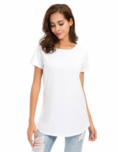 Load image into Gallery viewer, MSHING Women's Short Sleeve Tunic Top Casual T-Shirt Blouse Loose Fit - Size S
