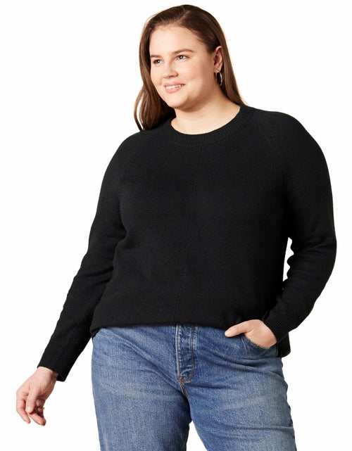 Load image into Gallery viewer, Amazon Essentials Women's Crewneck Sweater Classic Fit Soft Touch Black Size 2X

