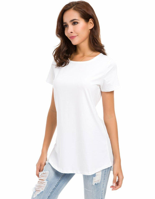 Load image into Gallery viewer, MSHING Women's Short Sleeve Tunic Top Casual T-Shirt Blouse Loose Fit - Size S
