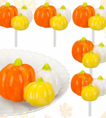 Dandat 6 Pcs Mini Turkey Plates Hand Painted Ceramics Pumpkin Decor