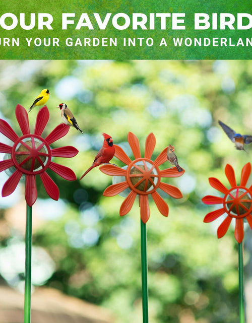 Load image into Gallery viewer, Nature Anywhere Fun Flowers Suet Feeder 3 Pack Outdoor Hanging Bird Feeder
