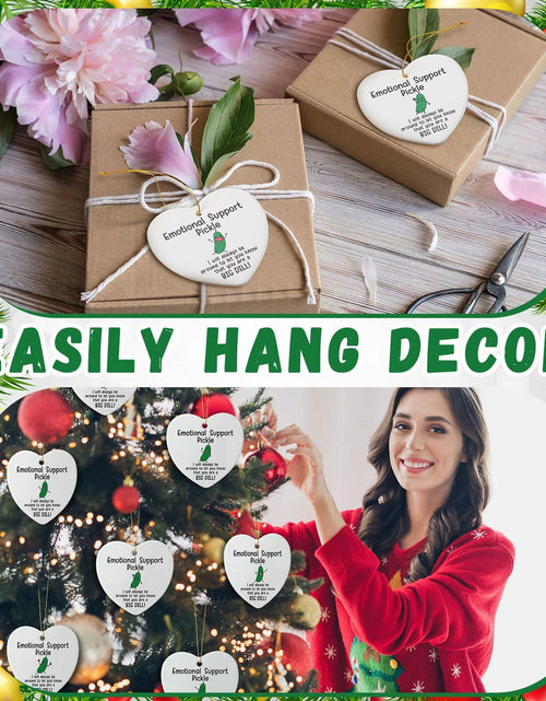 Load image into Gallery viewer, Tioncy Emotional Support Pickle Ceramic Ornaments Double Sided Heart 24 Pack
