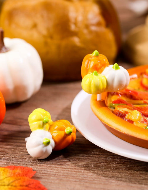 Load image into Gallery viewer, Dandat 6 Pcs Mini Turkey Plates Hand Painted Ceramics Pumpkin Decor
