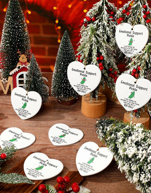 Load image into Gallery viewer, Tioncy Emotional Support Pickle Ceramic Ornaments Double Sided Heart 24 Pack
