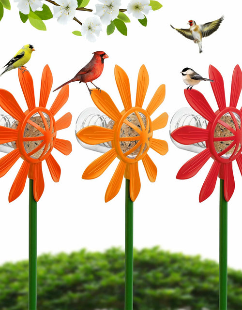 Load image into Gallery viewer, Nature Anywhere Fun Flowers Suet Feeder 3 Pack Outdoor Hanging Bird Feeder
