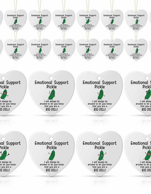 Load image into Gallery viewer, Tioncy Emotional Support Pickle Ceramic Ornaments Double Sided Heart 24 Pack
