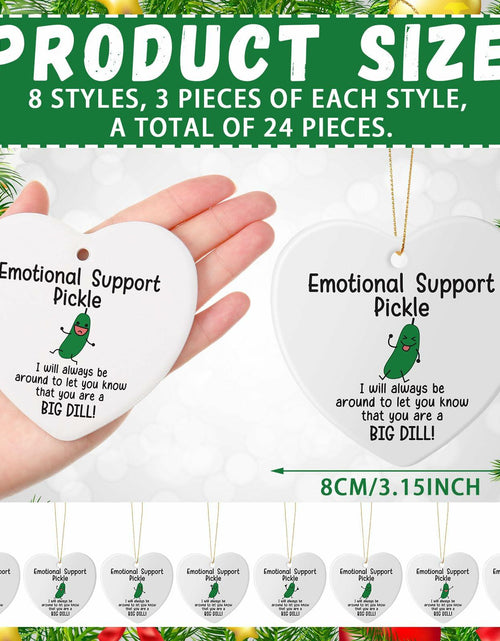 Load image into Gallery viewer, Tioncy Emotional Support Pickle Ceramic Ornaments Double Sided Heart 24 Pack
