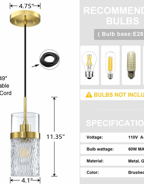 Load image into Gallery viewer, RAINLIGHTING 3 Pack Kitchen Island Pendant Light Clear Glass Brushed Bronze

