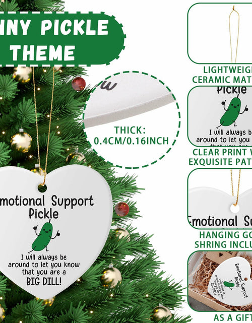 Load image into Gallery viewer, Tioncy Emotional Support Pickle Ceramic Ornaments Double Sided Heart 24 Pack
