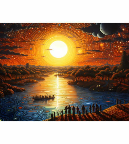 MISITU 1000pcs Jigsaw Puzzle The Sun Rising Challenging 10.24x14.96in
