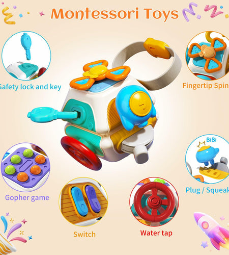 Montessori Busy Cube Sensory Toddler Toy Educational Activity Age 2-4
