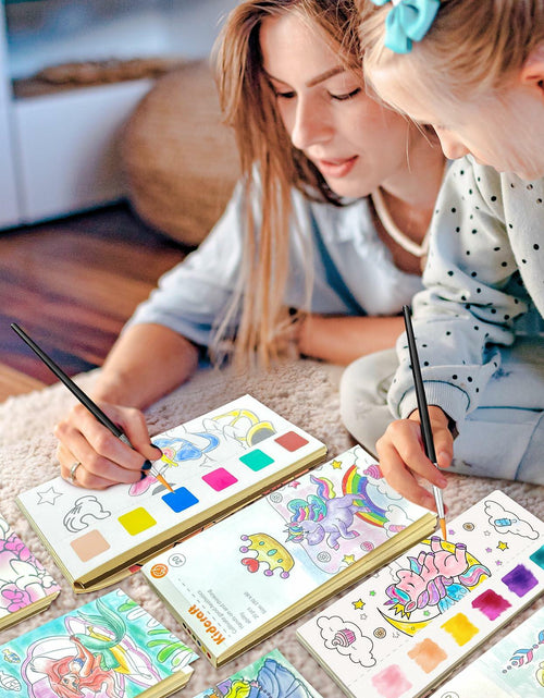 Load image into Gallery viewer, Paint with Water Mermaid Coloring Book Kit Travel Toy Mess Free for Kids
