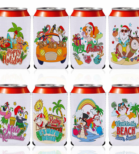 HOWAF 8pcs Christmas Coloring Crafts Sleeves for Kids Tropical Fun