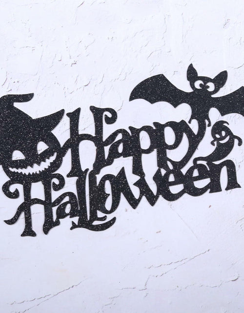 Load image into Gallery viewer, Totelux Halloween Cake Toppers 10Pcs Black Pumpkin Bat Ghost Glitter
