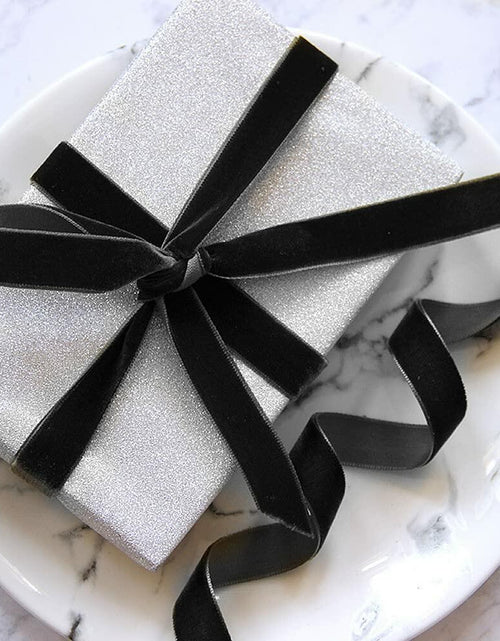 Load image into Gallery viewer, Abbaoww Black Velvet Ribbon 3/8 Inch 25 Yards Single Face Black
