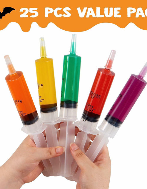 Load image into Gallery viewer, JOYIN 25-Pack 60ml Plastic Syringes with Easy-Grip Caps Reusable Tubes
