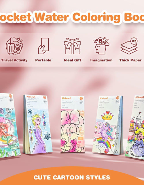 Load image into Gallery viewer, Paint with Water Mermaid Coloring Book Kit Travel Toy Mess Free for Kids
