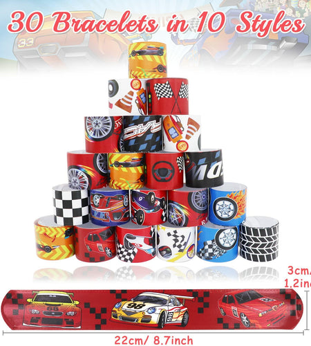 Acehome 48 PCS Kids Slap Bands Wristbands Bulk Vinyl Rolls Car