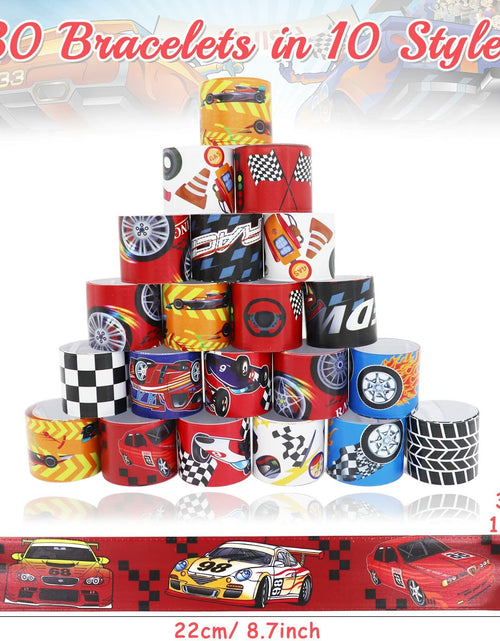 Load image into Gallery viewer, Acehome 48 PCS Kids Slap Bands Wristbands Bulk Vinyl Rolls Car
