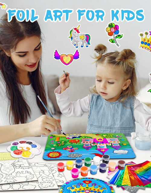 Load image into Gallery viewer, Wooden Foil Art Crafts DIY Unicorn &amp; Princess Painting Kit for Kids Ages 5-12
