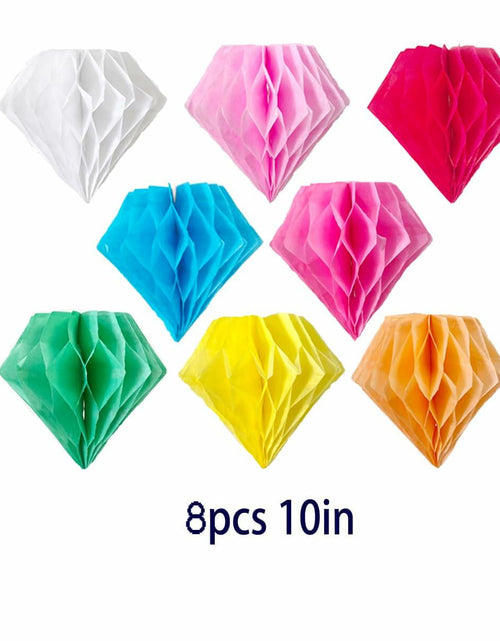 Load image into Gallery viewer, 8pcs 10in Paper Honeycomb Balls Multicolor Tissue Pom Poms Party Decor
