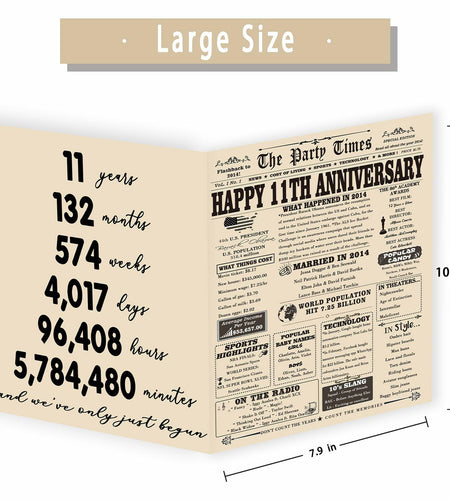 YiKaLus 14th Anniversary Card Gift Vintage Ivory Wedding Decoration