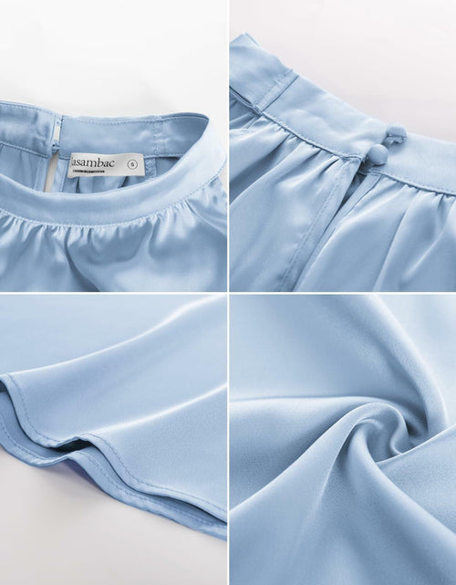 Load image into Gallery viewer, Women Sleeveless Tie Bow Blouse Casual Top Light Blue - Size XXL
