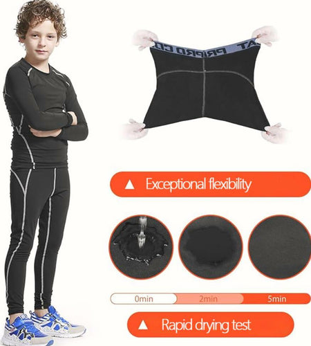 Muzikin Kids Thermal Underwear Set Fleece-Lined Warm Moisture-Wicking Size 26
