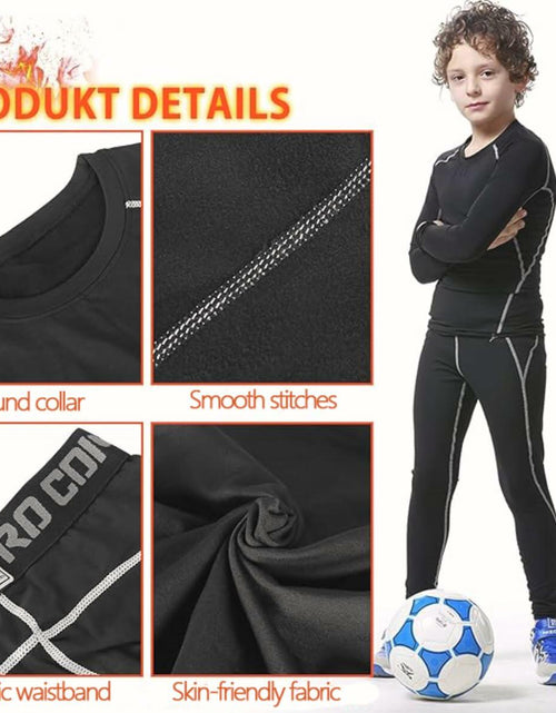 Load image into Gallery viewer, Muzikin Kids Thermal Underwear Set Fleece-Lined Warm Moisture-Wicking Size 26
