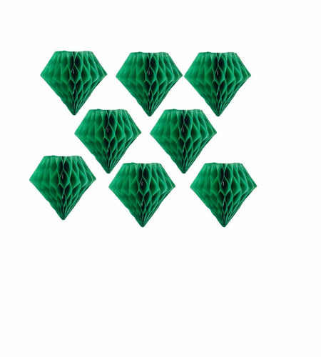 ZGjoy 8pcs 10in Green Paper Diamond Honeycomb Balls Decoration