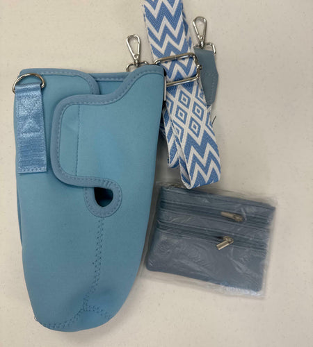 TITPOP Water Bottle Carrier Bag Lightweight Portable for Hiking & Travel - Blue