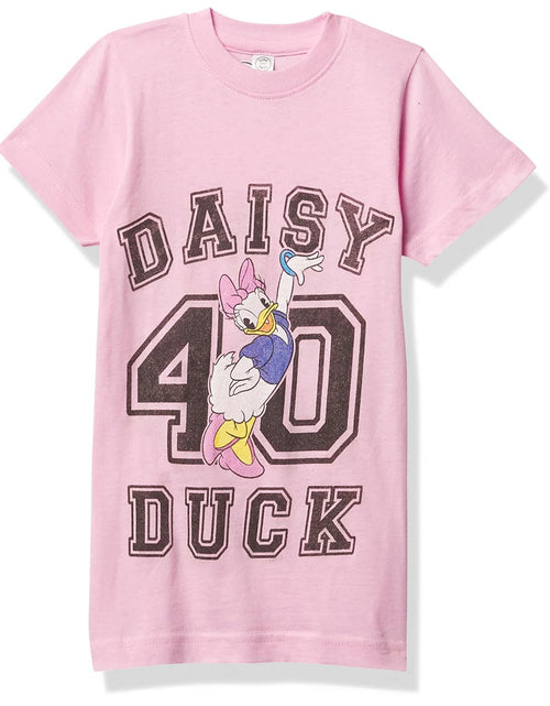 Load image into Gallery viewer, Disney Daisy Duck Girls Light Pink Solid Crew Tee Shirt XL

