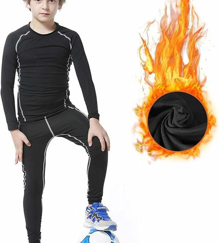 Muzikin Kids Thermal Underwear Set Fleece-Lined Warm Moisture-Wicking Size 26