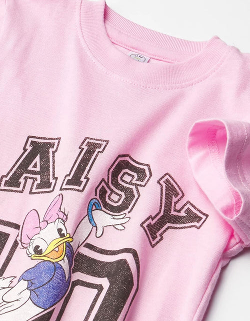 Load image into Gallery viewer, Disney Daisy Duck Girls Light Pink Solid Crew Tee Shirt XL
