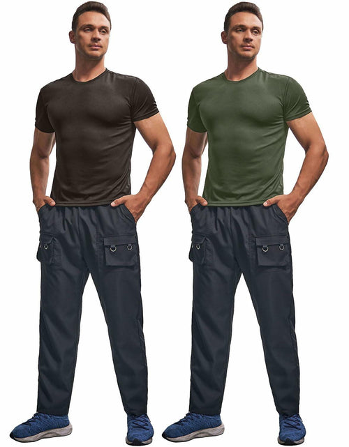 Load image into Gallery viewer, Fastkoala Men's Quick Dry Workout Shirt Short Sleeve ArmyGreen Grey Size M
