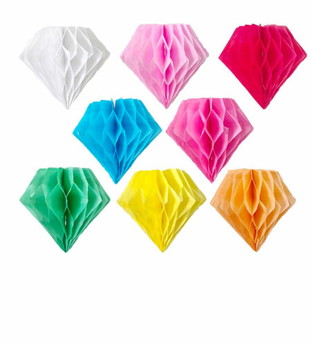 8pcs 10in Paper Honeycomb Balls Multicolor Tissue Pom Poms Party Decor