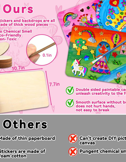 Load image into Gallery viewer, Wooden Foil Art Crafts DIY Unicorn &amp; Princess Painting Kit for Kids Ages 5-12
