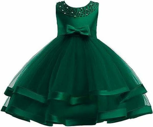 Load image into Gallery viewer, guchoo Girls Christmas Flower Dress Green Size 70 Special Occasion
