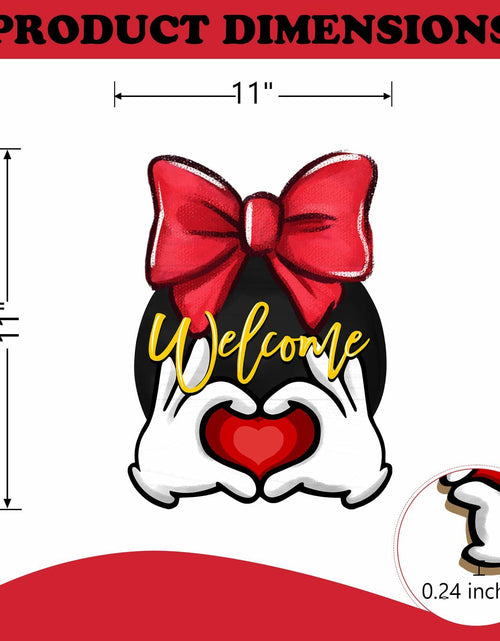 Load image into Gallery viewer, Bolisom Valentine's Day Wood Door Sign Red Love Heart Polka Dot Bow

