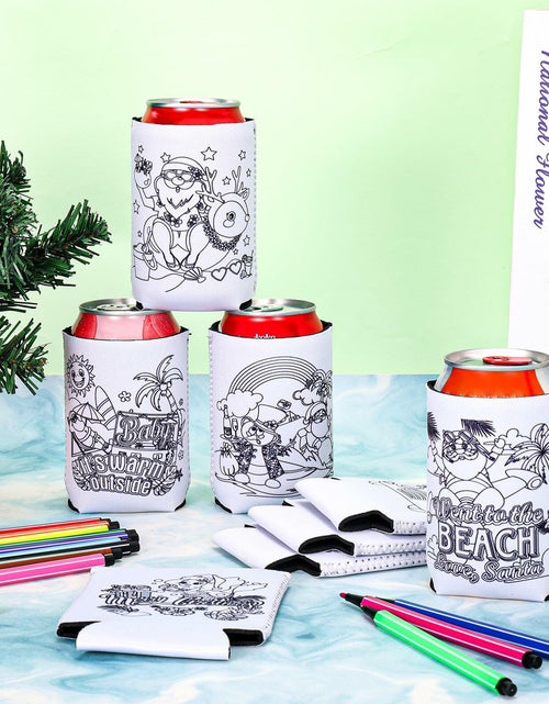 Load image into Gallery viewer, HOWAF 8pcs Christmas Coloring Crafts Sleeves for Kids Tropical Fun
