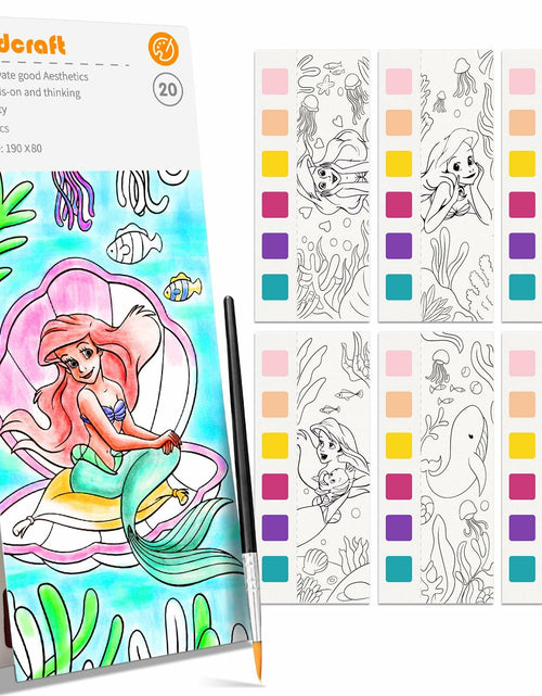 Load image into Gallery viewer, Paint with Water Mermaid Coloring Book Kit Travel Toy Mess Free for Kids
