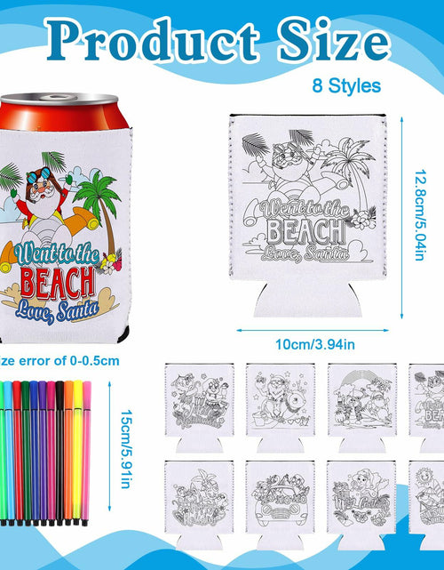 Load image into Gallery viewer, HOWAF 8pcs Christmas Coloring Crafts Sleeves for Kids Tropical Fun
