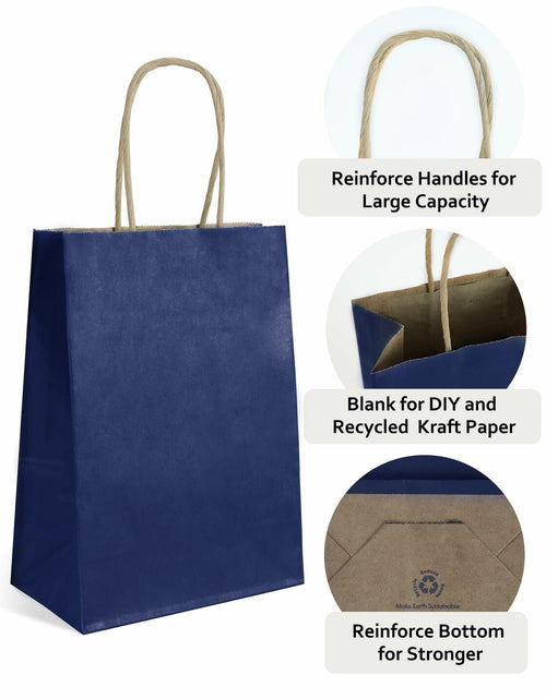 Load image into Gallery viewer, BIOBROWN Black Gift Bags with Handles 25 Pcs 5.9x3.15x8.26in Bulk Party
