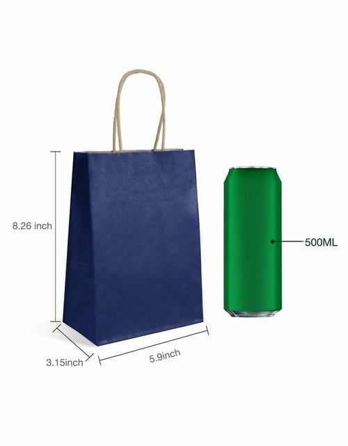 Load image into Gallery viewer, BIOBROWN Black Gift Bags with Handles 25 Pcs 5.9x3.15x8.26in Bulk Party
