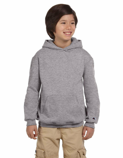 Load image into Gallery viewer, Champion Youth Pullover Hoodie Light Steel Size Small
