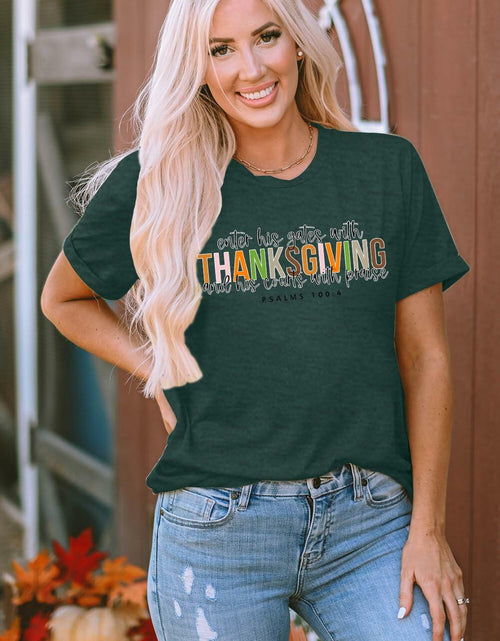 Load image into Gallery viewer, ELDPS Thanksgiving Women Casual Fall Thankful Shirt Size L
