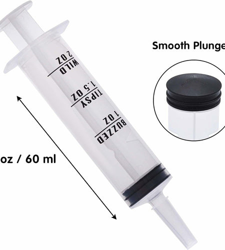 JOYIN 25-Pack 60ml Plastic Syringes with Easy-Grip Caps Reusable Tubes
