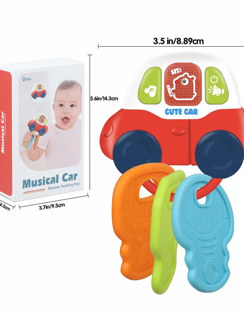 Load image into Gallery viewer, Baby Teething Toys Montessori Sensory Car Key Teether Music Light 0-18M
