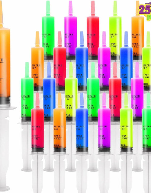 Load image into Gallery viewer, JOYIN 25-Pack 60ml Plastic Syringes with Easy-Grip Caps Reusable Tubes
