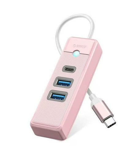 ORICO USB C Hub 3 Ports USB 3.1 to USB 3.0 Adapter Pink with 0.5ft Cable